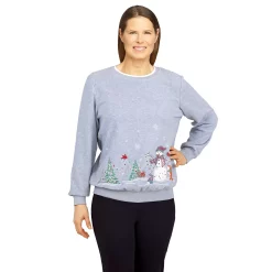 Petite Alfred Dunner Classics Snowman Sweatshirt