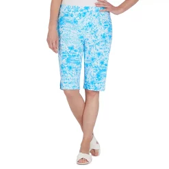 Women's Alfred Dunner Tropical High-Waisted Bermuda Shorts
