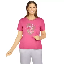 Women's Alfred Dunner Flamingo Print Top