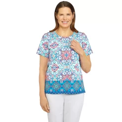 Alfred Dunner Shop 16 Women's Alfred Dunner Medallion Border Mosaic Print Top