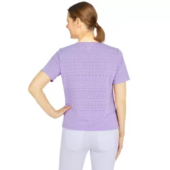 Women's Alfred Dunner Ann Harbor Eyelet Tie-Front Top -Alfred Dunner Shop 5724981 ALT