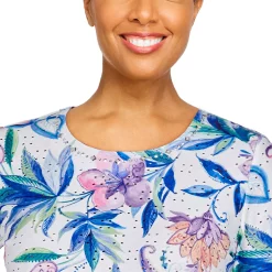 Women's Alfred Dunner Ann Harbor Jacobean Floral Textured Top -Alfred Dunner Shop 5724982 ALT4