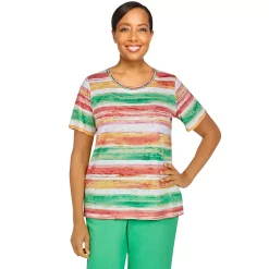 Women's Alfred Dunner Burnout Striped Top