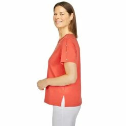 Women's Alfred Dunner Pineapple Embroidered Knit Top -Alfred Dunner Shop 5724999 ALT2