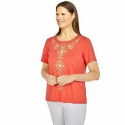 Women's Alfred Dunner Pineapple Embroidered Knit Top -Alfred Dunner Shop 5724999 ALT3