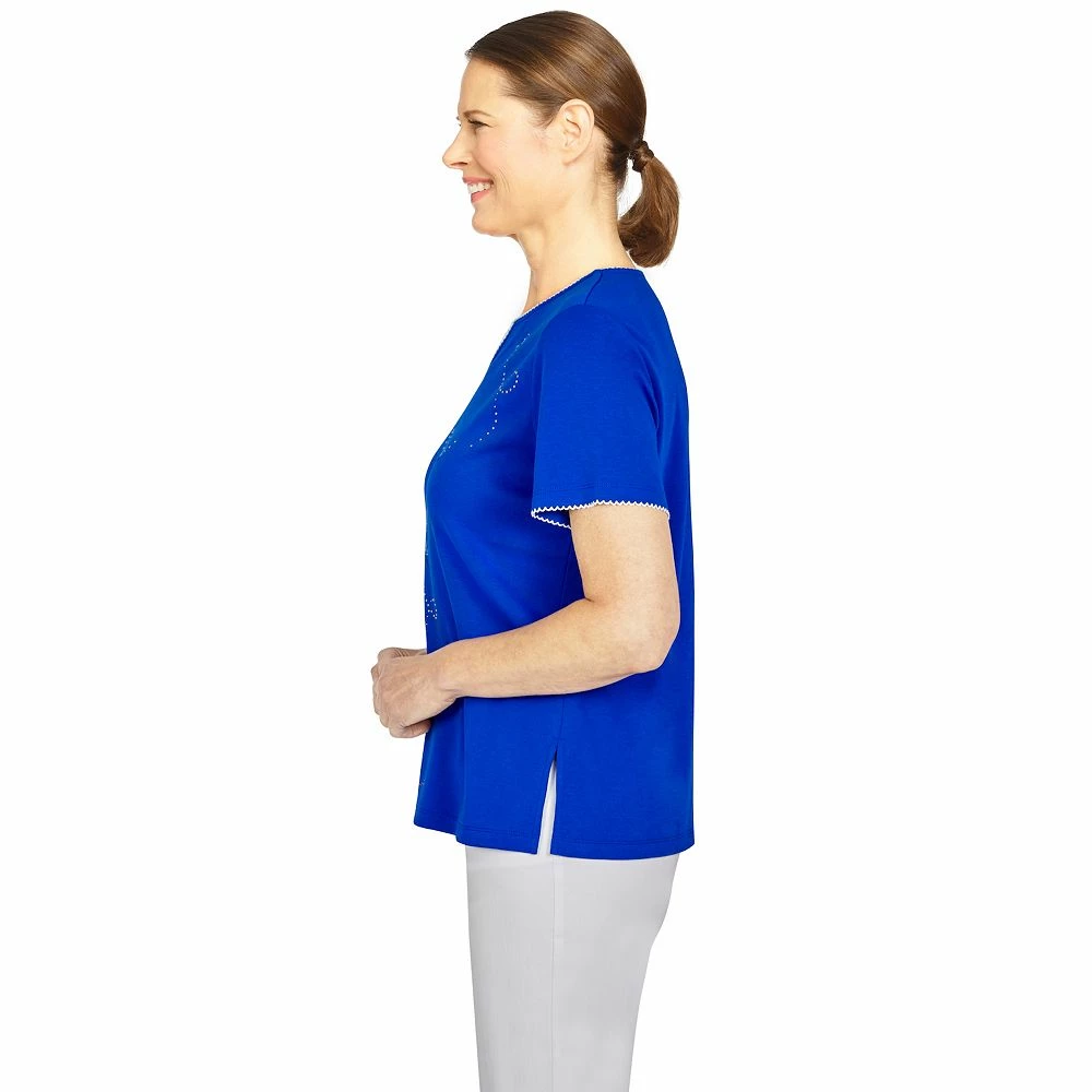 Women's Alfred Dunner American Dream Bike for Freedom Embroidery Top 3 Women's Alfred Dunner American Dream Bike for Freedom Embroidery Top - Image 3