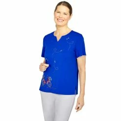 Women's Alfred Dunner American Dream Bike for Freedom Embroidery Top 8 Women's Alfred Dunner American Dream Bike for Freedom Embroidery Top -Alfred Dunner Shop 5725011 ALT3