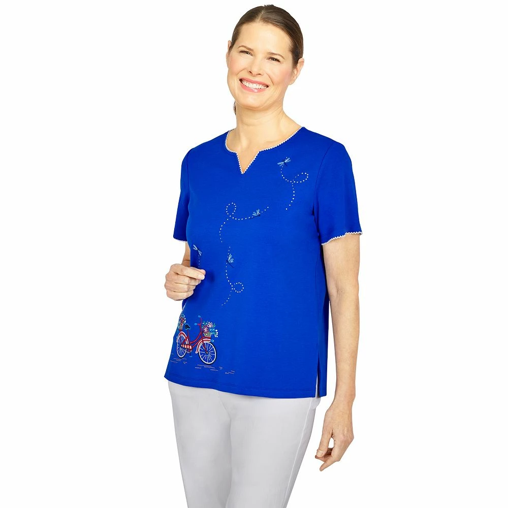 Women's Alfred Dunner American Dream Bike for Freedom Embroidery Top 4 Women's Alfred Dunner American Dream Bike for Freedom Embroidery Top - Image 4