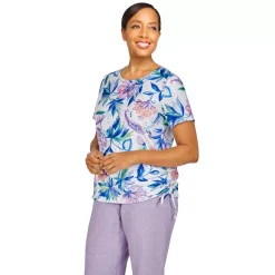 Plus Size Alfred Dunner Ann Harbor Jacobean Floral Textured Top -Alfred Dunner Shop 5725628 ALT2