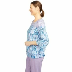 Plus Size Alfred Dunner Stained Glass Print Woven Trim Top 7 Plus Size Alfred Dunner Stained Glass Print Woven Trim Top -Alfred Dunner Shop 5725634 ALT3