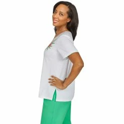 Plus Size Alfred Dunner Asymmetrical Tropical Floral Knit Top -Alfred Dunner Shop 5725638 ALT3