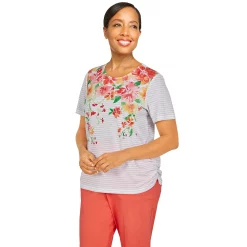 Plus Size Alfred Dunner Tiki Time Striped Floral Print Top 6 Plus Size Alfred Dunner Tiki Time Striped Floral Print Top -Alfred Dunner Shop 5725644 ALT2