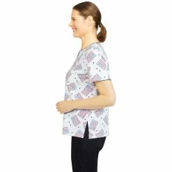 Plus Size Alfred Dunner American Dream Grand Ole Flag Print Top -Alfred Dunner Shop 5725650 ALT3