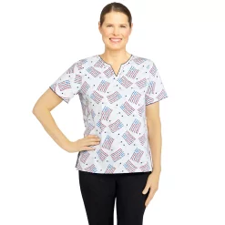 Plus Size Alfred Dunner American Dream Grand Ole Flag Print Top