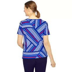 Plus Size Alfred Dunner American Dream Striped Patch Print Top -Alfred Dunner Shop 5725652 ALT
