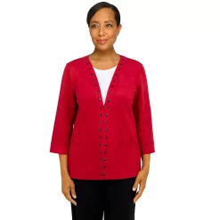 Women's Alfred Dunner Empire State Faux-Suede Sleeve Jacket