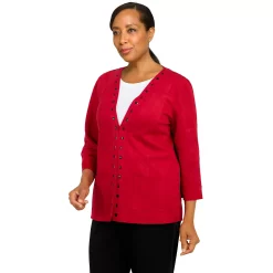 Women's Alfred Dunner Empire State Faux-Suede Sleeve Jacket -Alfred Dunner Shop 5771210 ALT2