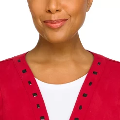 Women's Alfred Dunner Empire State Faux-Suede Sleeve Jacket -Alfred Dunner Shop 5771210 ALT4