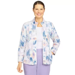 Women's Alfred Dunner Victoria Falls Funnelneck Long Sleeve Floral Print Jacket