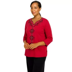 Women's Alfred Dunner Empire State Solid Top -Alfred Dunner Shop 5771213 ALT2