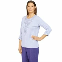 Plus Size Alfred Dunner Tivoli Gardens Diamond Yoke Embroidery Top 7 Plus Size Alfred Dunner Tivoli Gardens Diamond Yoke Embroidery Top -Alfred Dunner Shop 5810718 ALT3
