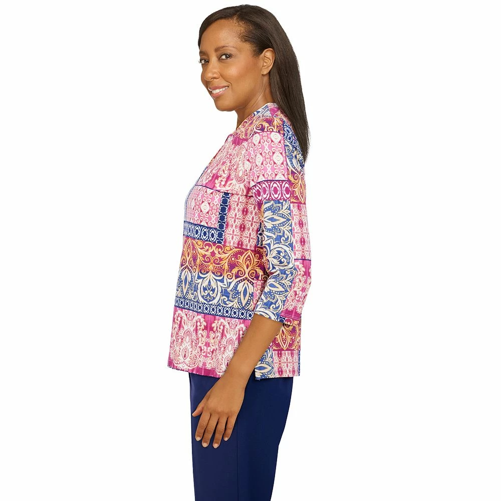Plus Size Alfred Dunner Sloane Street Medallion Patchwork Print Top 3 Plus Size Alfred Dunner Sloane Street Medallion Patchwork Print Top - Image 3