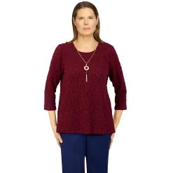 Petite Alfred Dunner Sloane Street Texture Top
