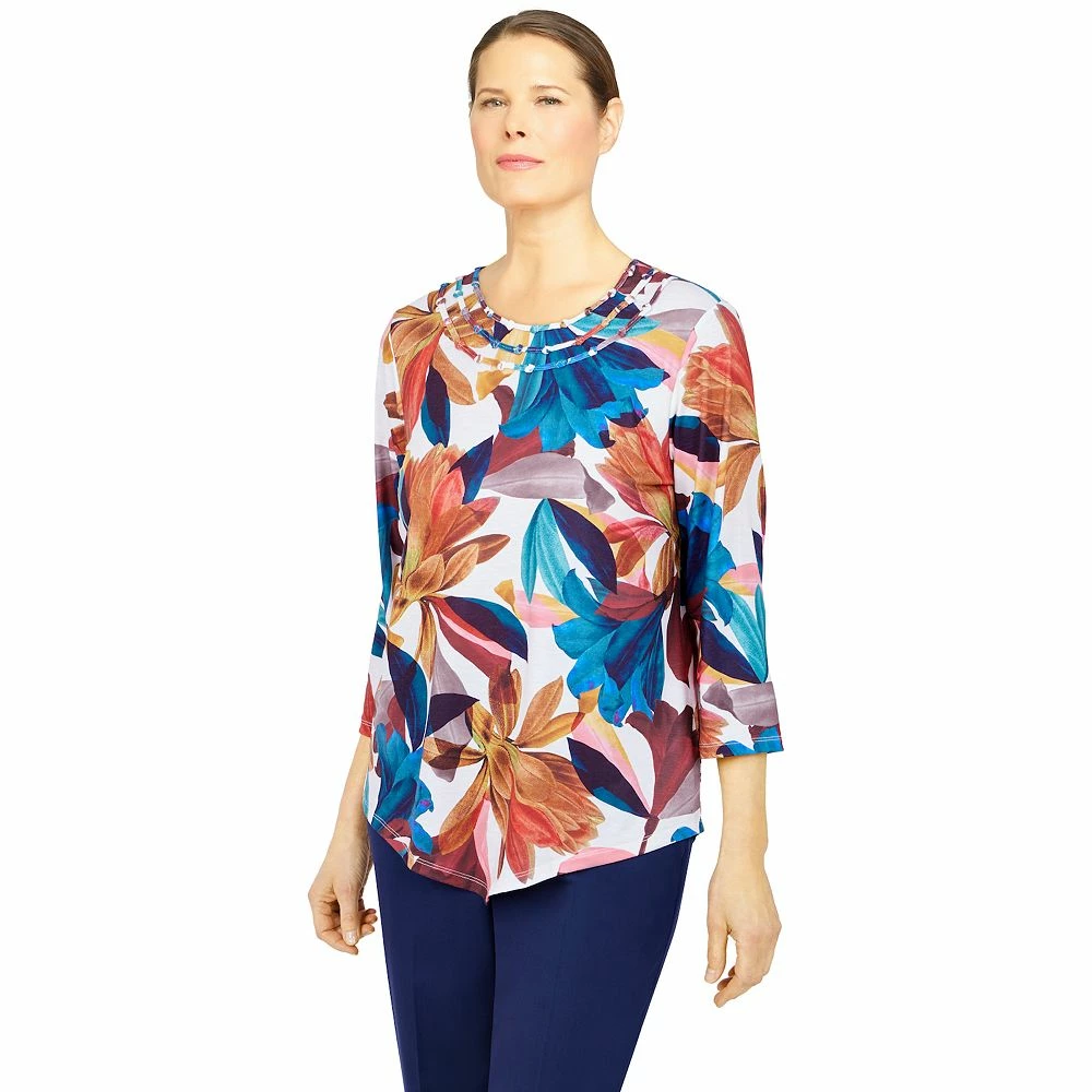 Petite Alfred Dunner Sloane Street Abstract Flowers Print Top 3 Petite Alfred Dunner Sloane Street Abstract Flowers Print Top - Image 3