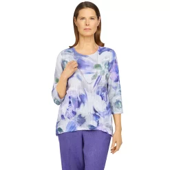Women's Alfred Dunner Tivoli Gardens Brushstroke Floral Texture Top