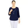 Women's Alfred Dunner Sloanne Street Knit Shirred Hem Top