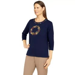 Women's Alfred Dunner Classics Center Fall Wreath Top -Alfred Dunner Shop 5833125 ALT2