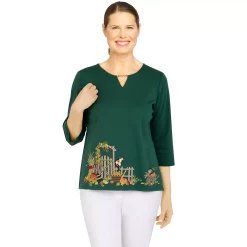 Women's Alfred Dunner Classics Garden Gate Border Top