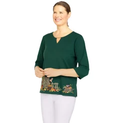 Women's Alfred Dunner Classics Garden Gate Border Top -Alfred Dunner Shop 5833126 ALT3