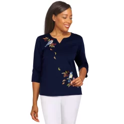 Women's Alfred Dunner Classics Birds Leaves Top