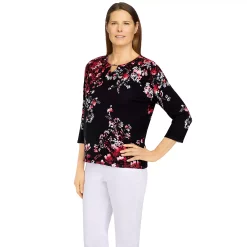 Women's Alfred Dunner Classics Asymmetric Floral Print Sweater -Alfred Dunner Shop 5833131 ALT2