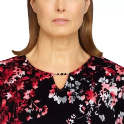 Women's Alfred Dunner Classics Asymmetric Floral Print Sweater -Alfred Dunner Shop 5833131 ALT4