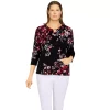 Women's Alfred Dunner Classics Asymmetric Floral Print Sweater