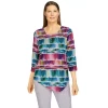 Women's Alfred Dunner Classics Brushstroke Print Knit Top