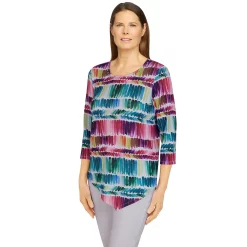 Women's Alfred Dunner Classics Brushstroke Print Knit Top 7 Women's Alfred Dunner Classics Brushstroke Print Knit Top -Alfred Dunner Shop 5833134 ALT2