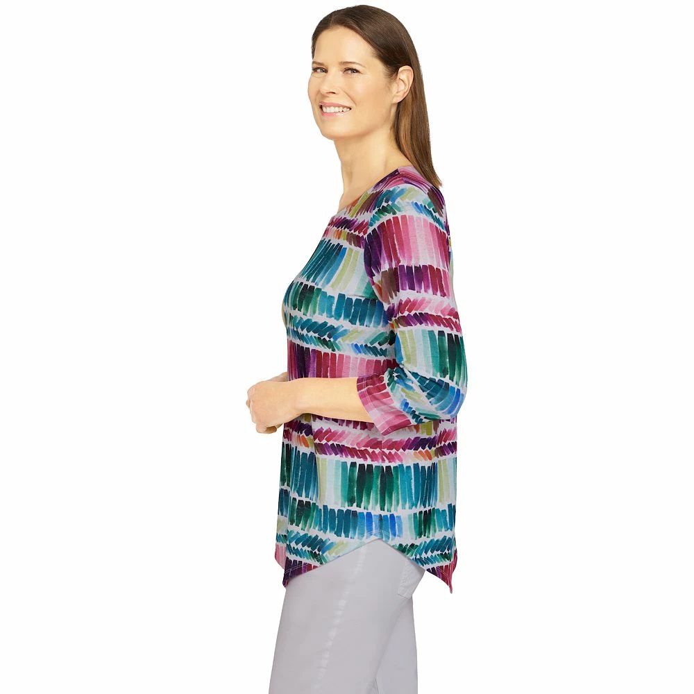 Women's Alfred Dunner Classics Brushstroke Print Knit Top 4 Women's Alfred Dunner Classics Brushstroke Print Knit Top - Image 4