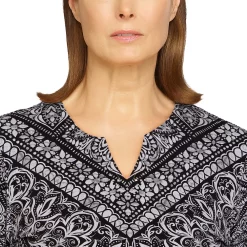 Women's Alfred Dunner Classics Medallion Chevron Knit Top -Alfred Dunner Shop 5833138 ALT4