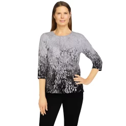 Women's Alfred Dunner Classics Ombre Animal Knit Top