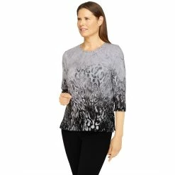 Women's Alfred Dunner Classics Ombre Animal Knit Top 7 Women's Alfred Dunner Classics Ombre Animal Knit Top -Alfred Dunner Shop 5833140 ALT2