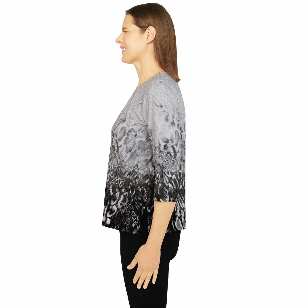 Women's Alfred Dunner Classics Ombre Animal Knit Top 4 Women's Alfred Dunner Classics Ombre Animal Knit Top - Image 4