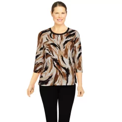 Women's Alfred Dunner Classics Brushstroke Animal Knit Top