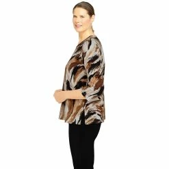 Women's Alfred Dunner Classics Brushstroke Animal Knit Top -Alfred Dunner Shop 5833141 ALT3