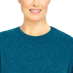 Women's Alfred Dunner Classics Chenille Cable Stitch Sweater -Alfred Dunner Shop 5833147 ALT4