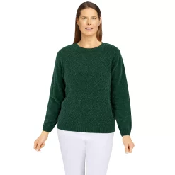 Women's Alfred Dunner Classics Chenille Cable Stitch Sweater -Alfred Dunner Shop 5833147 Balsam