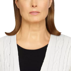 Women's Alfred Dunner Classics Open Front Chenille Cardigan -Alfred Dunner Shop 5833148 ALT4