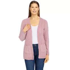 Women's Alfred Dunner Classics Open Front Chenille Cardigan -Alfred Dunner Shop 5833148 Blush
